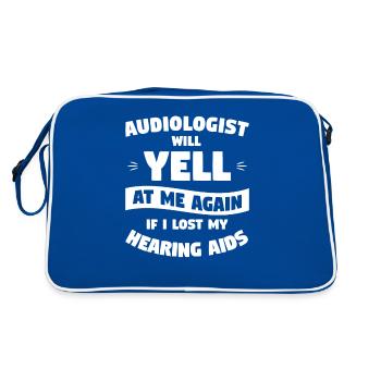 L’audiologiste me criera dessus à nouveau si je perdais mon - Sac Retro - bleu/blanc - Dos