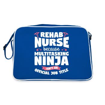 Reha-Krankenschwester, weil Multitasking-Ninja kein - Retro Tasche - Blau/Weiß - Hinten