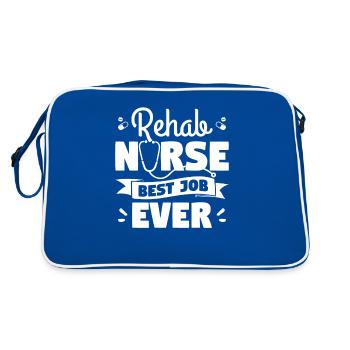 Reha-Krankenschwester Bester Job aller Zeiten RN-Krankenschwestern - Retro Tasche - Blau/Weiß - Hinten