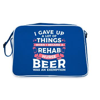 Ich habe viele Dinge aufgegeben, als ich eine Reha wurde - Retro Tasche - Blau/Weiß - Hinten