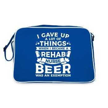 Ich habe viele Dinge aufgegeben, als ich eine Reha wurde - Retro Tasche - Blau/Weiß - Hinten