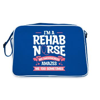 Je suis une infirmière en réadaptation Ma génialité m’étonne aussi - Sac Retro - bleu/blanc - Dos