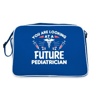You Are Looking At A Future Pediatrician - Retro Bag - blue/white - Back