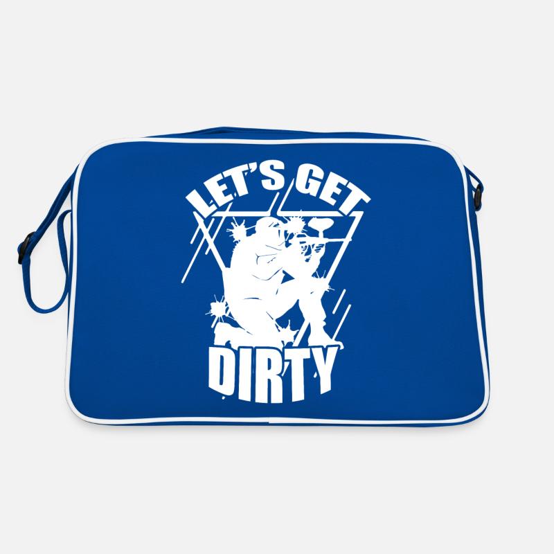 paintball lets get dirty markierer farbmarkierer - Retro Tasche - Blau/Weiß
