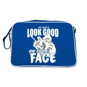 Mes balles ont fière allure sur votre visage balles de paintball - Sac Retro - bleu/blanc - Dos
