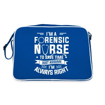 Je suis une infirmière médico-légale pour gagner du temps Supposons simplement que je suis - Sac Retro - bleu/blanc - Dos
