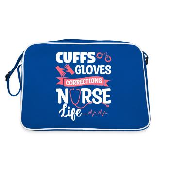 Cuffs Gloves Corrections Nurse Life Nursing RN - Retro Bag - blue/white - Back