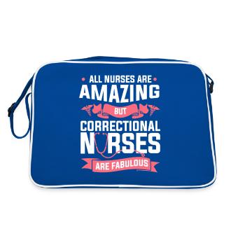 All Nurses Are Amazing But Correctional Nurses Are - Retro Bag - blue/white - Back