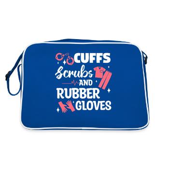 Cuffs Scrubs And Rubber Gloves Correctional Nurse - Retro Bag - blue/white - Back