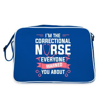 I'm The Correctional Nurse Everyone Warned You - Retro Bag - blue/white - Back