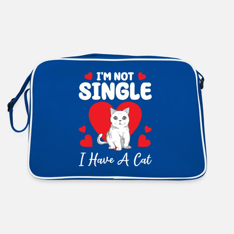 Ich bin nicht Single Ich habe eine Katze Valentinstag Retro Tasche