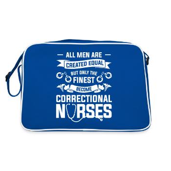 Only The Finest Become Correctional Nurses RN - Retro Bag - blue/white - Back