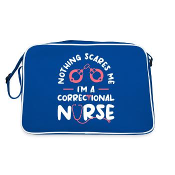 Nothing Scares Me I'm A Correctional Nurse RN - Retro Bag - blue/white - Back