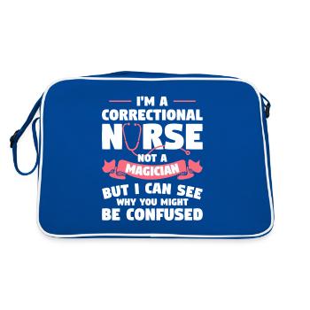I'm A Correctional Nurse Not A Magician RN Nurses - Retro Bag - blue/white - Back