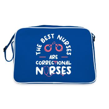 The Best Nurses Are Correctional Nurses RN Nurse - Retro Bag - blue/white - Back