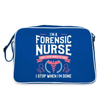 I'm A Forensic Nurse I Don't Stop When I'm Tired - Sac Retro - bleu/blanc - Dos
