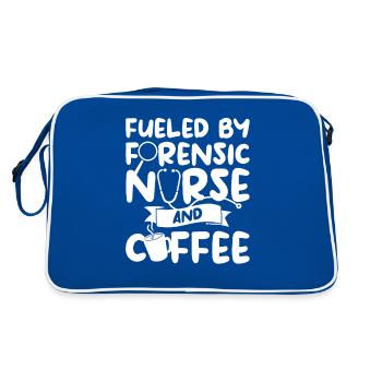 Fueled By Forensic Nurse And Coffee ER Nurses - Sac Retro - bleu/blanc - Dos