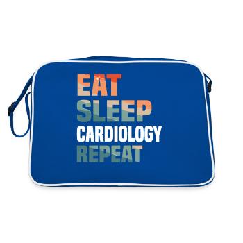 Manger Sommeil Cardiologie Répéter Cardiologue Coeur - Sac Retro - bleu/blanc - Dos