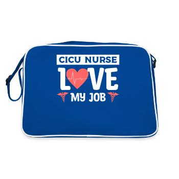 L’infirmière de l’UCCI aime mon travail Cardiologue Cardiologie - Sac Retro - bleu/blanc - Dos