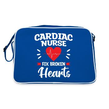Une infirmière cardiaque répare les cœurs brisés Cardiologue - Sac Retro - bleu/blanc - Dos