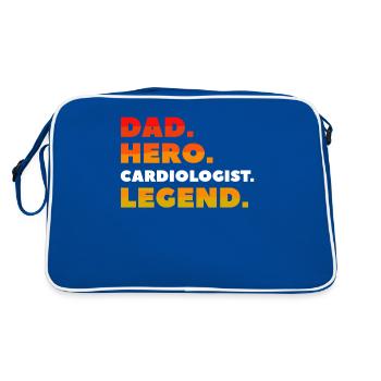 Papa Héros Cardiologue Légende Cardiologie Cardiologie - Sac Retro - bleu/blanc - Dos