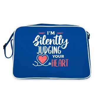 Je juge silencieusement votre cardiologue cardiaque - Sac Retro - bleu/blanc - Dos