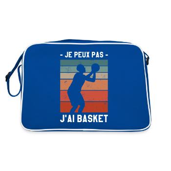 Je Peux Pas J'ai Basket Basket-ball Basketteur - Sac Retro - bleu/blanc - Dos