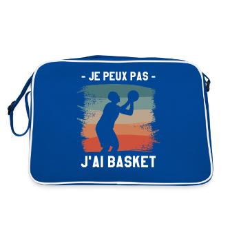 Je Peux Pas J'ai Basket Basket-ball Basketteur - Sac Retro - bleu/blanc - Dos