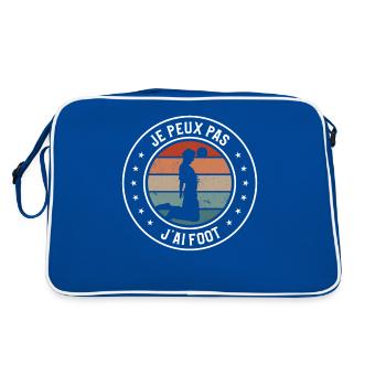 Je Peux Pas J'ai Foot Footballeur Football - Sac Retro - bleu/blanc - Dos
