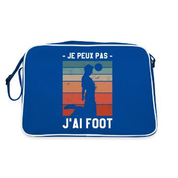 Je Peux Pas J'ai Foot Footballeur Football - Sac Retro - bleu/blanc - Dos