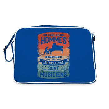 Mais Les Meilleurs Sont Musiciens Musique Musicien - Sac Retro - bleu/blanc - Dos
