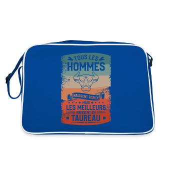 Mais Les Meilleurs Naissent En Taureau Zodiaque - Sac Retro - bleu/blanc - Dos