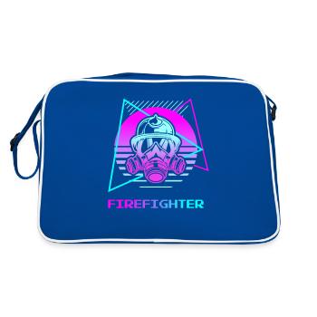 Retro Firefighter Firefighting - Retro Bag - blue/white - Back