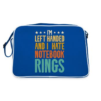 I'm Left Handed And I Hate Notebook Rings Funny - Retro Bag - blue/white - Back