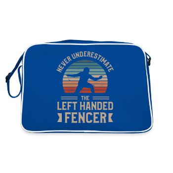 Never Underestimate The Left Handed Fencer Lefty - Retro Bag - blue/white - Back