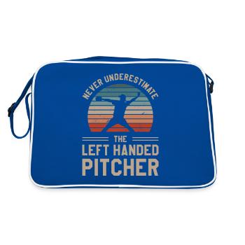Never Underestimate The Left Handed Pitcher - Retro Bag - blue/white - Back