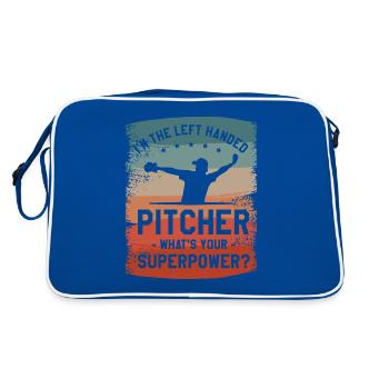 I'm The Left Handed Pitcher What's Your Superpower - Retro Bag - blue/white - Back