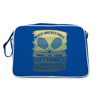 Never Underestimate The Left Handed Tennis Player - Retro Bag - blue/white - Back