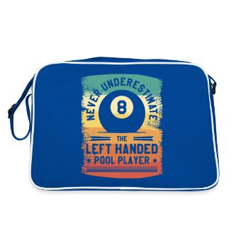 Never Underestimate The Left Handed Pool Player - Retro Bag - blue/white - Back