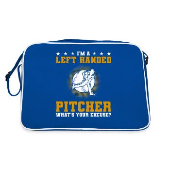 I'm A Left Handed Pitcher What's Your Excuse - Retro Bag - blue/white - Back