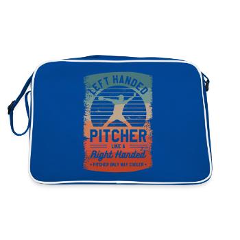 Left Handed Pitcher Like A Right Handed Pitcher - Retro Bag - blue/white - Back