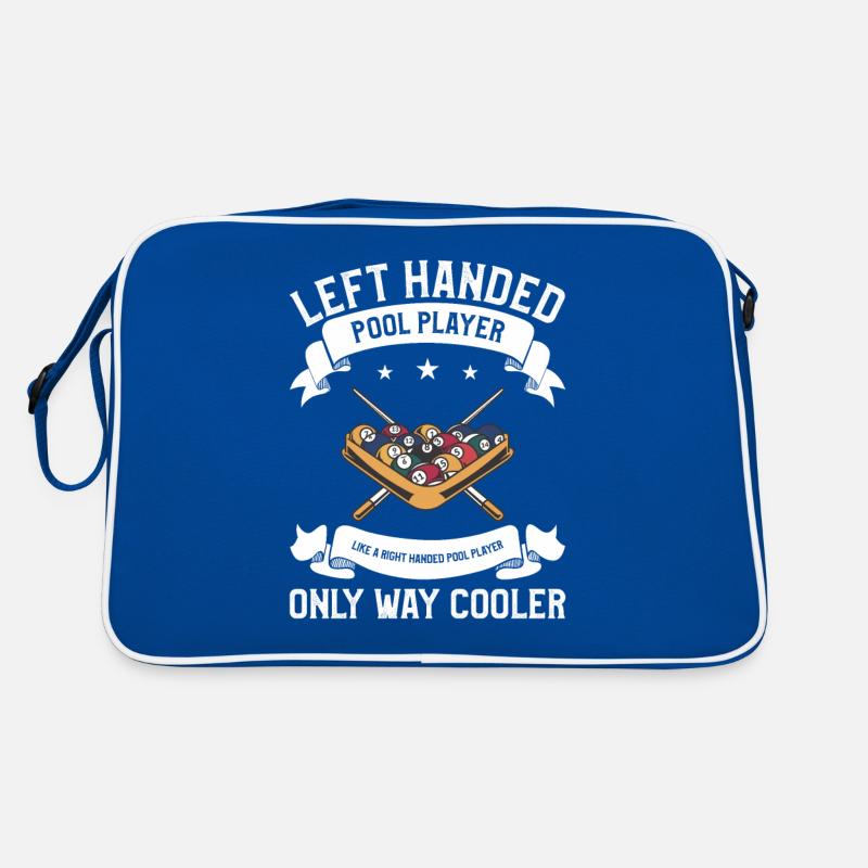 Linkshändiger Poolspieler wie ein rechtshändiger Pool Retro Tasche
