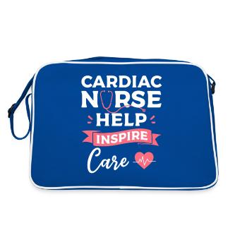 Les infirmières en cardiologie aident à inspirer les soins Infirmière en cardiologie - Sac Retro - bleu/blanc - Dos