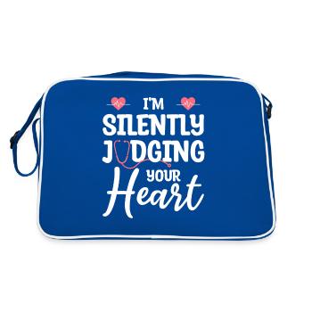 Je juge silencieusement votre cardiologue cardiaque - Sac Retro - bleu/blanc - Dos