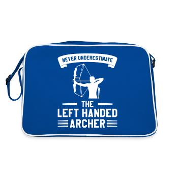 Never Underestimate The Left Handed Archer Archery - Retro Bag - blue/white - Back
