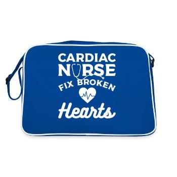 Une infirmière cardiaque répare les cœurs brisés Cardiologue - Sac Retro - bleu/blanc - Dos