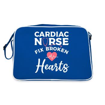 Une infirmière cardiaque répare les cœurs brisés Cardiologue - Sac Retro - bleu/blanc - Dos