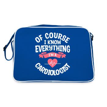 Bien sûr, je sais tout Je suis cardiologue - Sac Retro - bleu/blanc - Dos