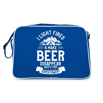 I Light Fires & Make Beer Disappear What's Your - Retro Bag - blue/white - Back