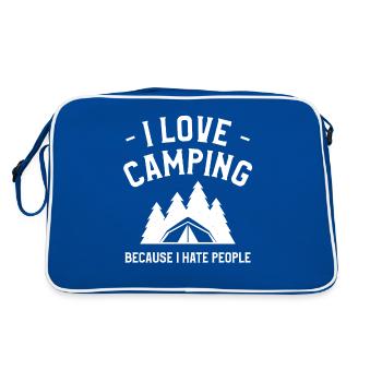 I Love Camping Because I Hate People Bushcraft - Retro Bag - blue/white - Back